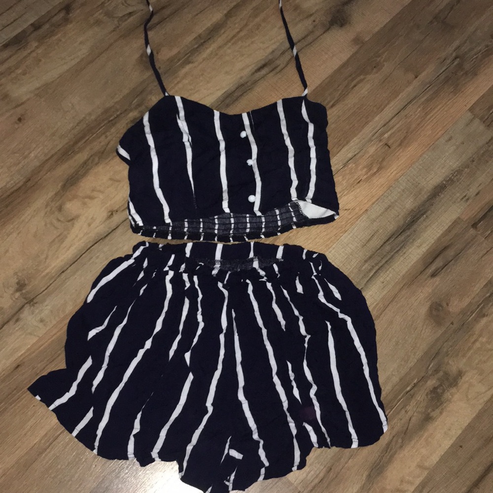 Navy blue two piece outfit